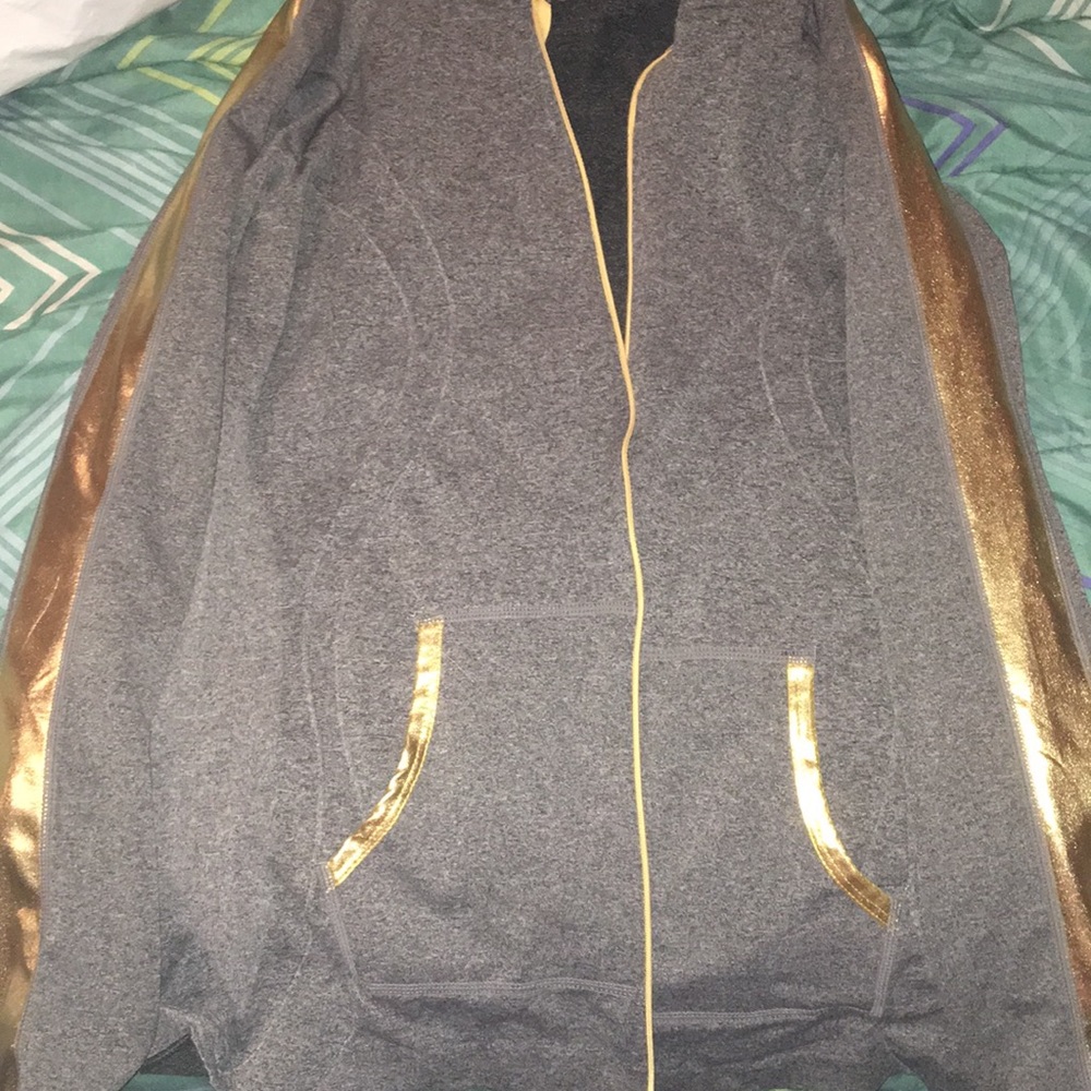 Grey & Gold Athletic Hoodie